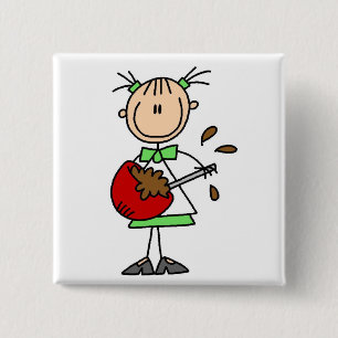 Girl Mixing Batter T-shirts en cadeautjes Vierkante Button 5,1 Cm