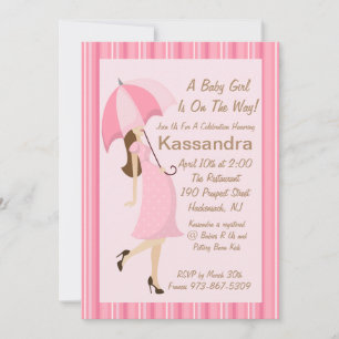 Girl Modern mama wordt Baby shower uitnodiging