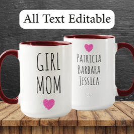 Girl Mom Custom Names Sweet Gift for Mother Mok