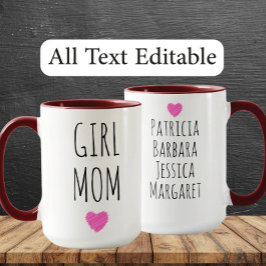 Girl Mom Custom Names Sweet Gift for Mother Mok