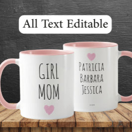 Girl Mom Custom Names Sweet Gift for Mother Mok