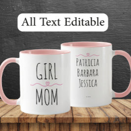 Girl Mom Custom Names Sweet Gift for Mother Mok