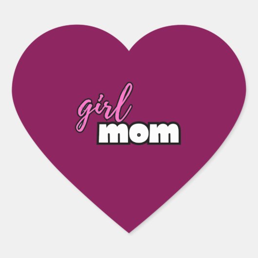 girl mom hart sticker (Voorkant)