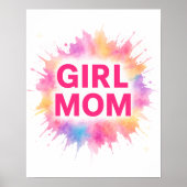 Girl Mom Wall Art – Colorburst Abstract Poster (Voorkant)