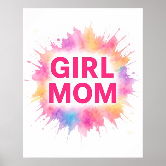 Girl Mom Wall Art – Colorburst Abstract Poster  (Voorkant)