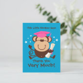 Girl Monkey Afstuderen Aangepast Briefkaart (Staand voorkant)