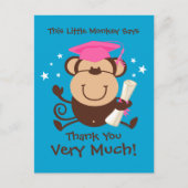 Girl Monkey Afstuderen Aangepast Briefkaart (Voorkant)