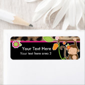 Girl Monkey Chic Safari Oerwoud Black Sticker Labe (Insitu)