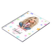 Girl Monogram Any Initial & Name Notitieboek (Linkerzijde)