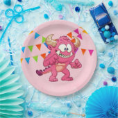 Girl Monster Birthday Party Papieren Bordje (Feest)
