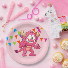 Girl Monster Birthday Party Papieren Bordje