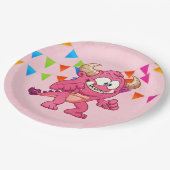 Girl Monster Birthday Party Papieren Bordje (Gekanteld)