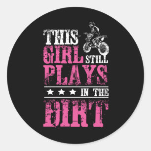Girl Motocross Dirt Bike Ronde Sticker