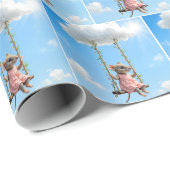 Girl Mouse On a Summer Swing Cadeaupapier (Rol Hoek)