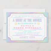 Girl Movie Ticket Verjaardagsfeestje Kaart (Voorkant)