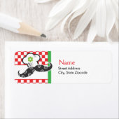 Girl Mustache Chef Adres Label (Insitu)