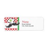 Girl Mustache Chef Adres Label (Voorkant)