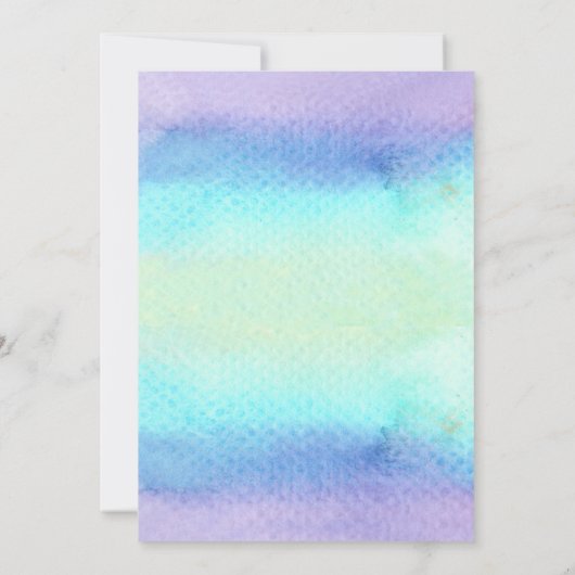 Girl Narwhal Invitation Kaart (Achterkant)