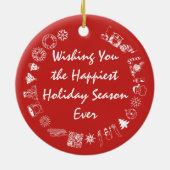 Girl & New Puppy for Christmas Keramisch Ornament (Achterkant)