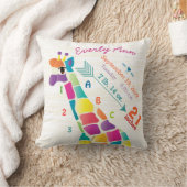 Girl Nursery Baby Birth Stat Giraffe Arrow Patroon Kussen (Deken)