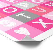 Girl Nursery Decor Alphabet Pink Grey Poster (Hoek)