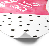 Girl Nursery Decor Waterverf Pink Hearts Poster (Hoek)