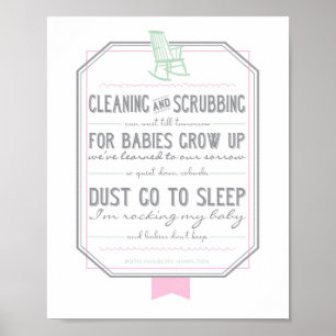 Girl Nursery Wall Art   Baby's niet houden Poster