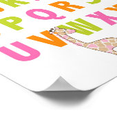Girl Oerwoud Animal Alphabet Nursery Wall Art Prin Poster (Hoek)