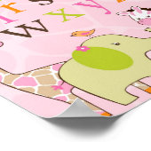 Girl Oerwoud Animal Alphabet Nursery Wall Art Prin Poster (Hoek)