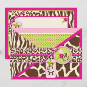 Girl Oerwoud Monkey Safari Baby shower Blank Kaart (Voorkant / Achterkant)