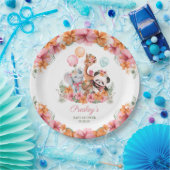 Girl Oerwoud Safari Papieren Bordje (Feest)