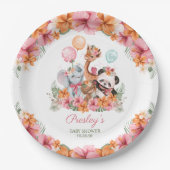 Girl Oerwoud Safari Papieren Bordje (Voorkant)