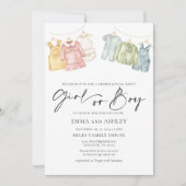 Girl of Boy Boho Clothes Gender Reopenbaart Uitnod Kaart (Voorkant)