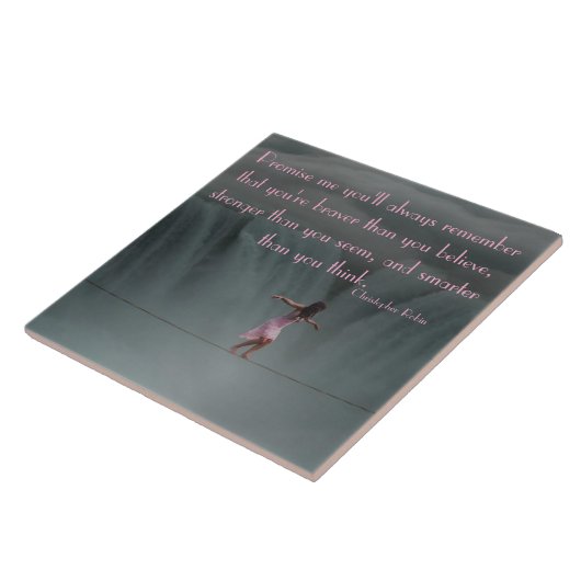 GIRL ON A TIGHTROPE TILE TEGELTJE (Zijkant)