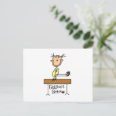 Girl on Balance Beam Briefkaart (Staand voorkant)