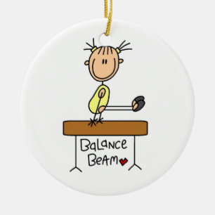 Girl on Balance Beam Keramisch Ornament