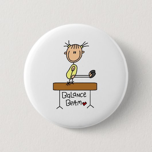 Girl on Balance Beam Ronde Button 5,7 Cm (Voorkant)