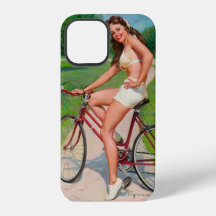 "Girl on Bicycle" iPhone 12 Hoesje