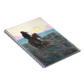 Girl on Horse Peaceful Sunset Notebook Journal Notitieboek (Rechterzijde)
