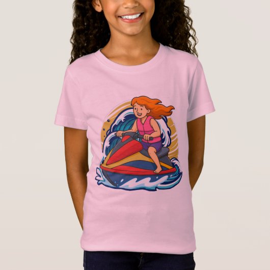 Girl on Jet Ski Adventure Design  T-shirt (Voorkant)