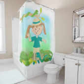 Girl on Reptile Safari Hike Douchegordijn (In situ)