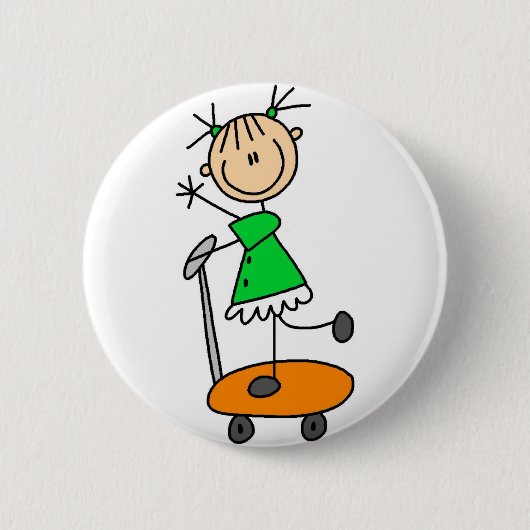 Girl on Skateboard Button (Voorkant)