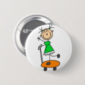 Girl on Skateboard Button (Voorkant /achterkant)