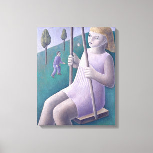 Girl on Swing 1996 Canvas Afdruk