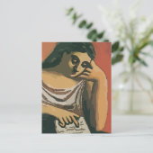 Girl on Tablet Abstract 2 Briefkaart (Staand voorkant)