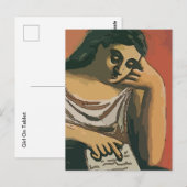 Girl on Tablet Abstract 2 Briefkaart (Voorkant / Achterkant)