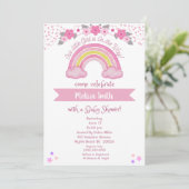 Girl on the Way Rainbow Baby shower Invitation Kaart (Staand voorkant)