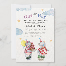 Girl or Boy Gender Reveal Invitation  Kaart