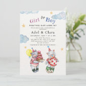 Girl or Boy Gender Reveal Invitation Kaart (Staand voorkant)