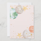 Girl Outer Space Baby shower Invitation Kaart (Achterkant)